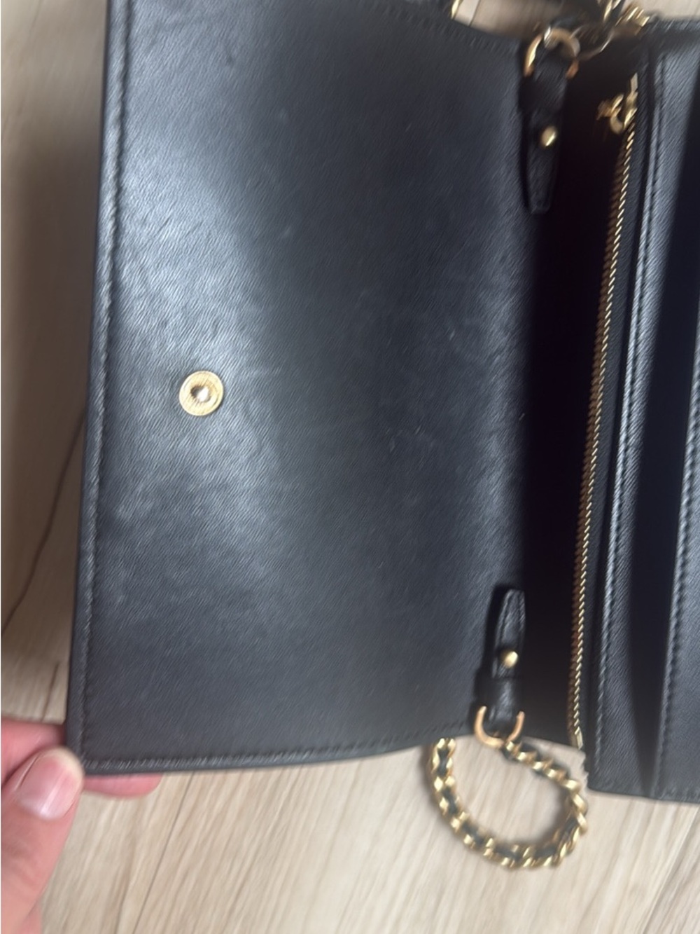 Tory Burch Black Quilted Leather Crossbody with Gold Chain - Picture 5 of 6